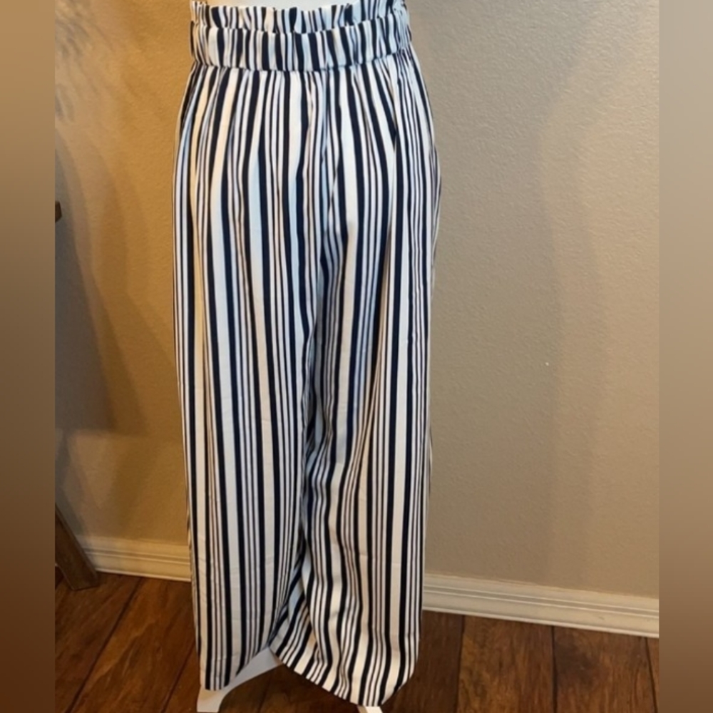 Striped black and white pants